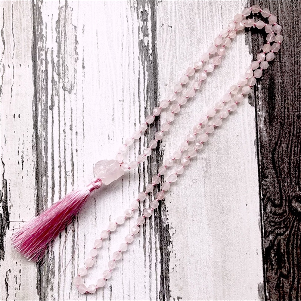 LOVE Rose quartz Mala - Picture 4 of 5